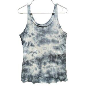 Mossimo Tank Top Women's Medium Steel Blue Grey White Tye Die Clothing EUC